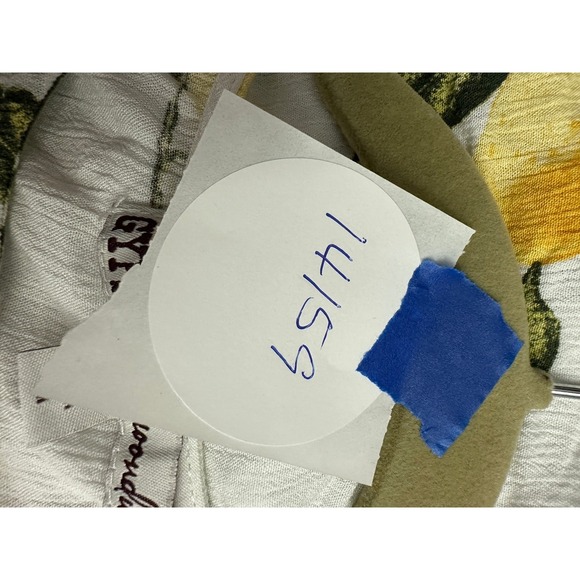 Womens Cottagecore Lemon Print Top Size M Botanical Mediterranean Fruit Cropped - Picture 8 of 8